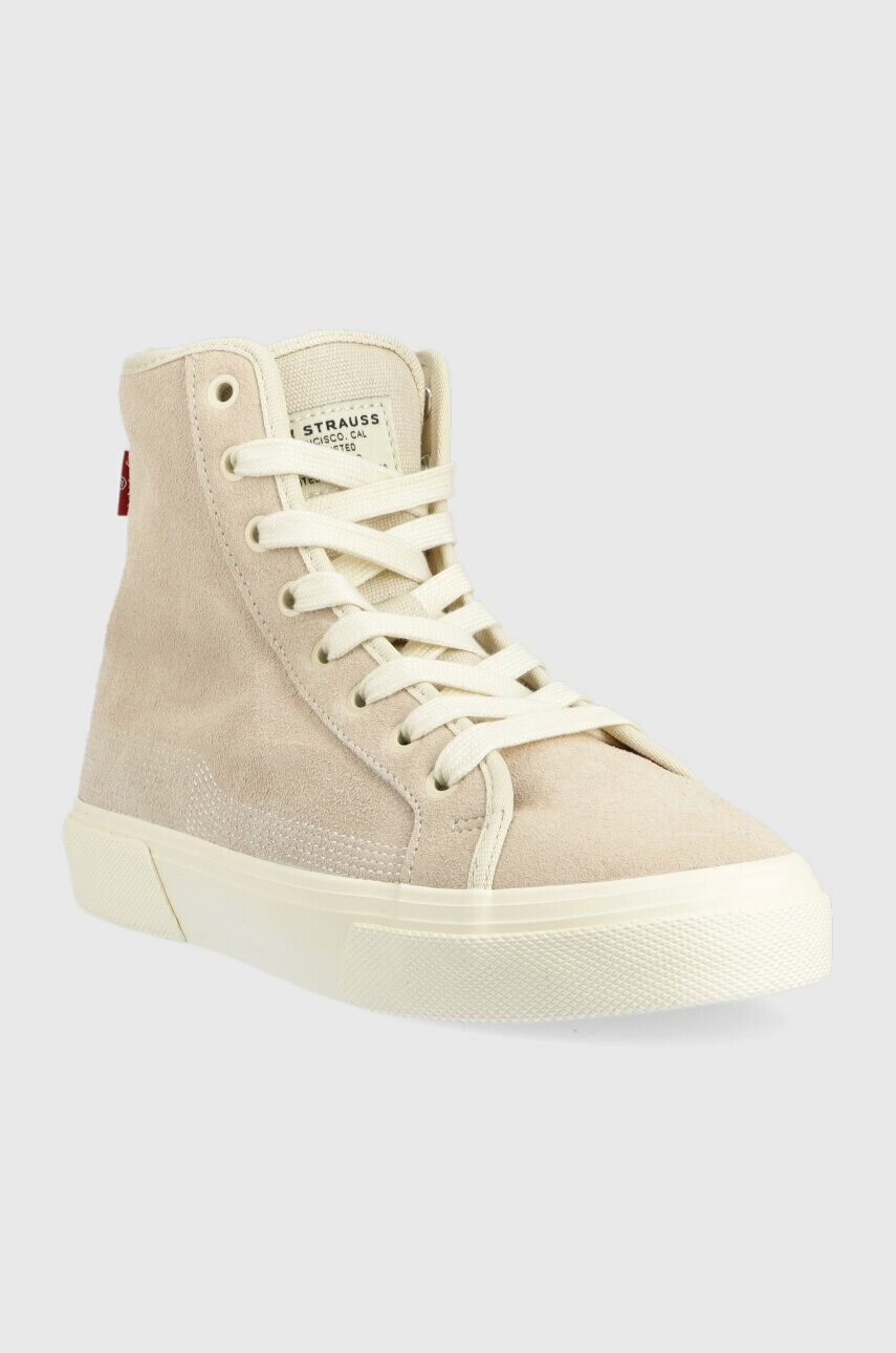 Levi's Велурени кецове Decon Plus Mid S в бежово D6541.0003 - Pepit.bg
