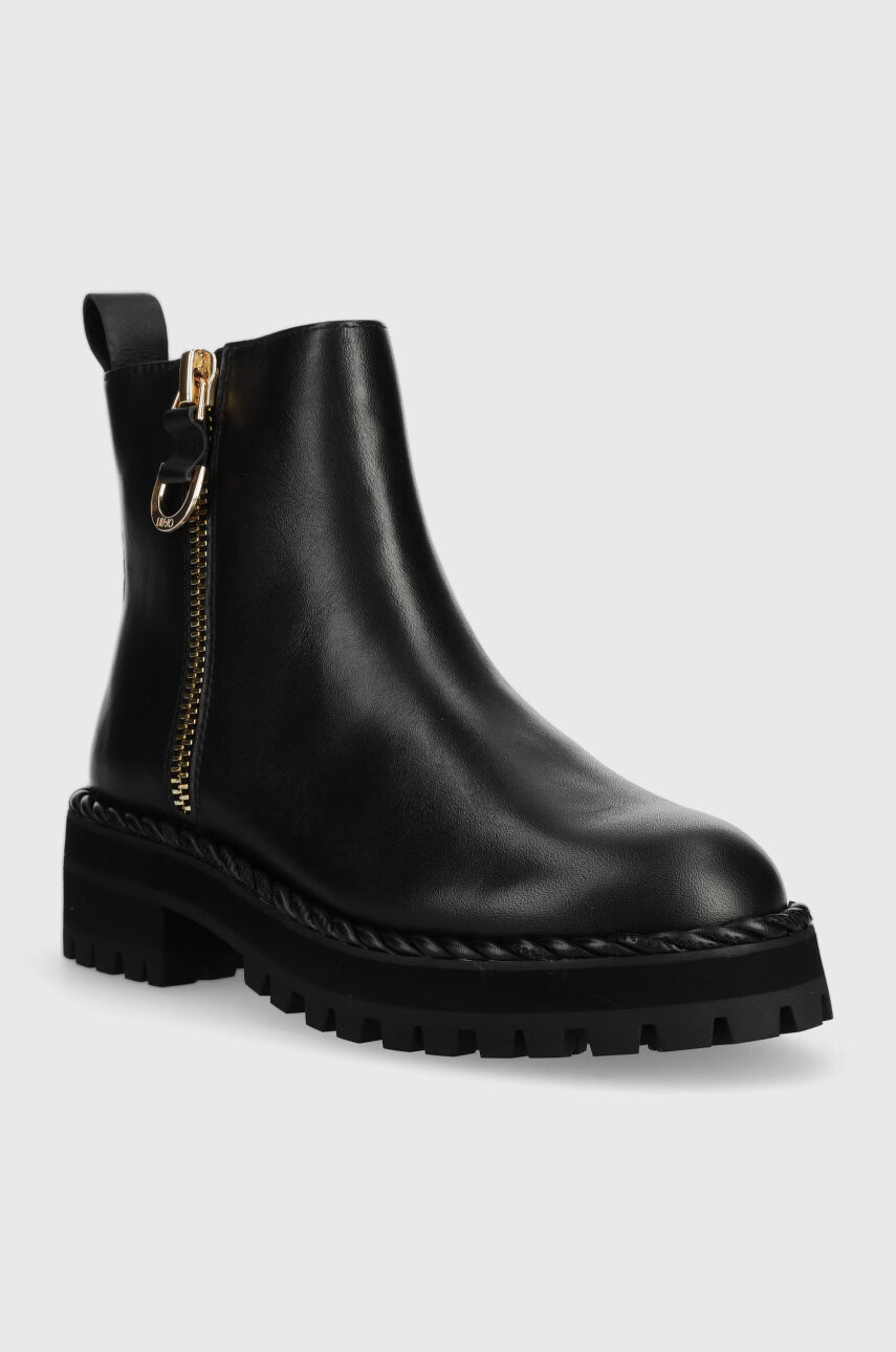 Liu Jo Кожени боти Pink 214 в черно с платформа SF2057P010222222 - Pepit.bg