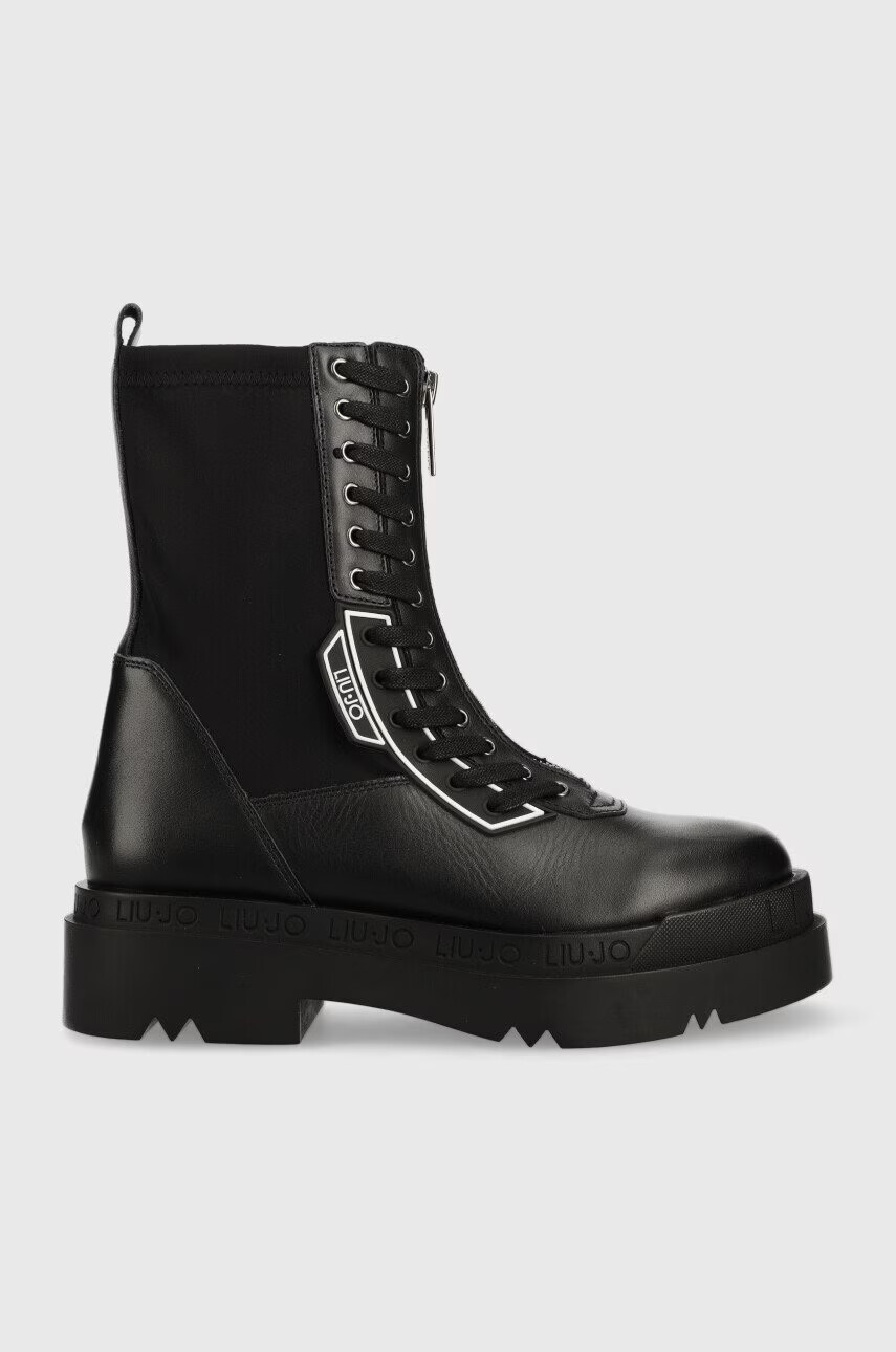 Liu Jo Кожени кубинки Love 22 в черно с платформа SF2171TX21822222 - Pepit.bg