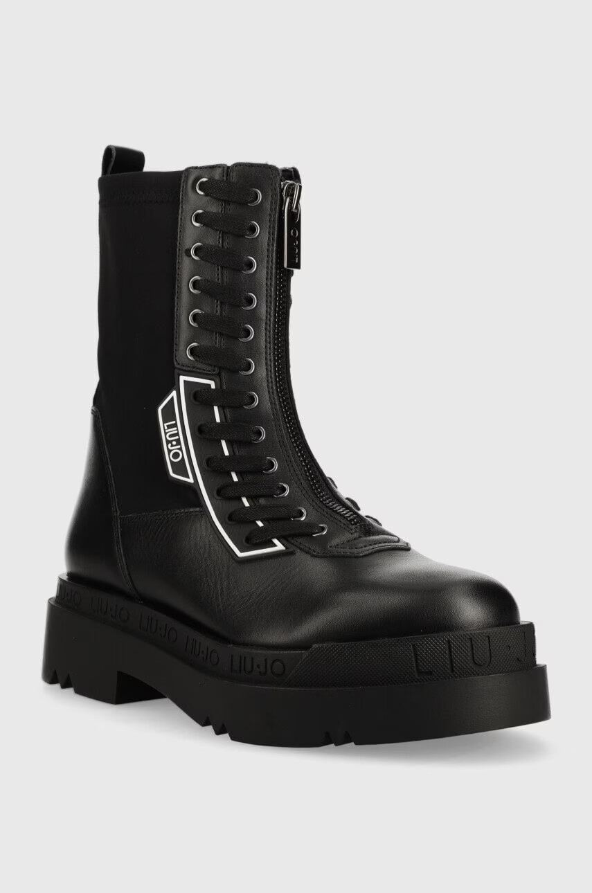 Liu Jo Кожени кубинки Love 22 в черно с платформа SF2171TX21822222 - Pepit.bg