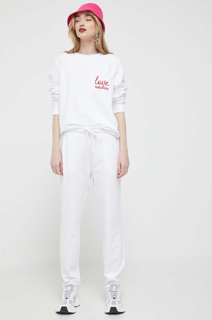 Love Moschino Анцуг дамски в бяло - Pepit.bg