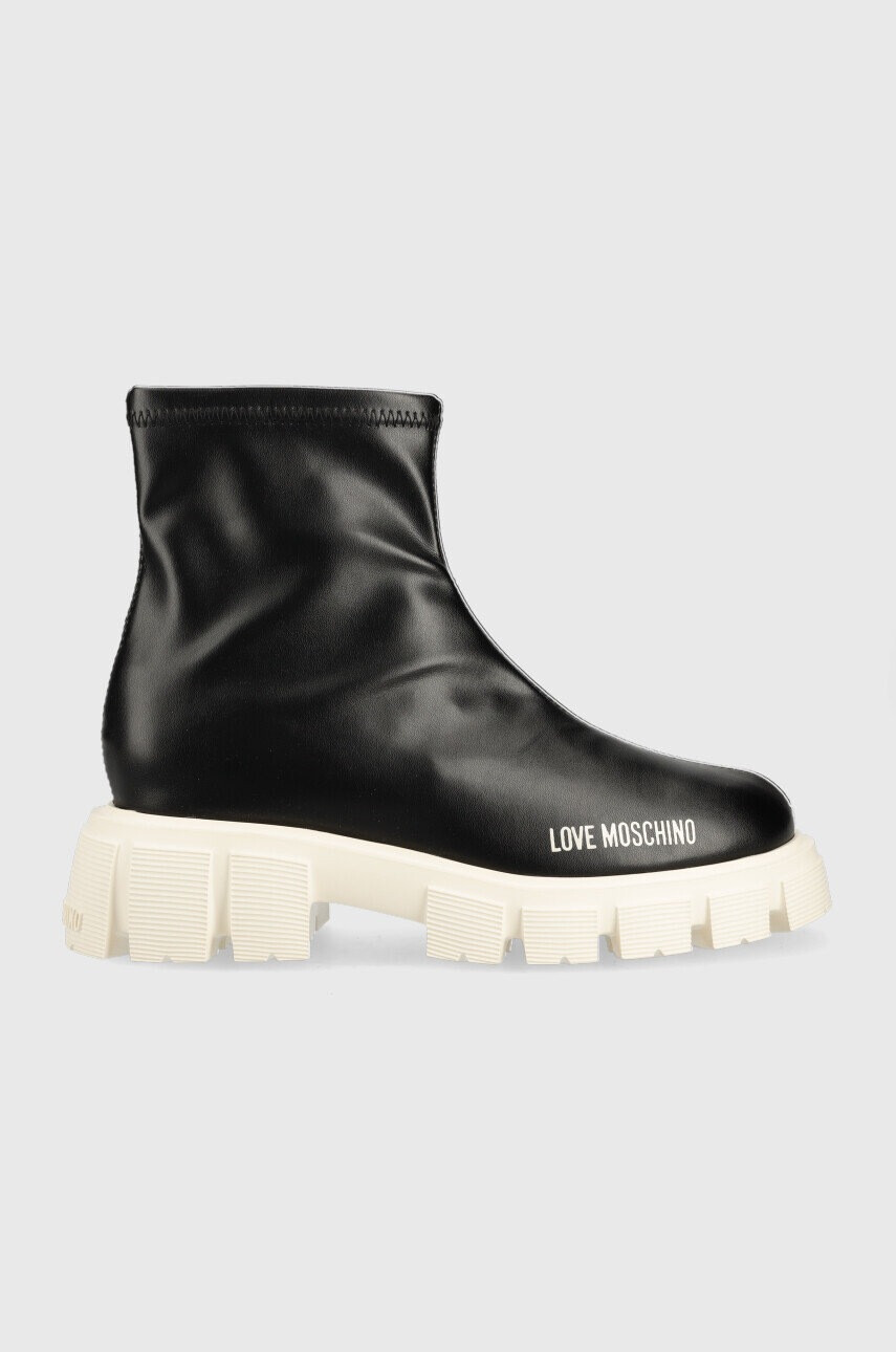 Love Moschino Боти в черно с платформа - Pepit.bg