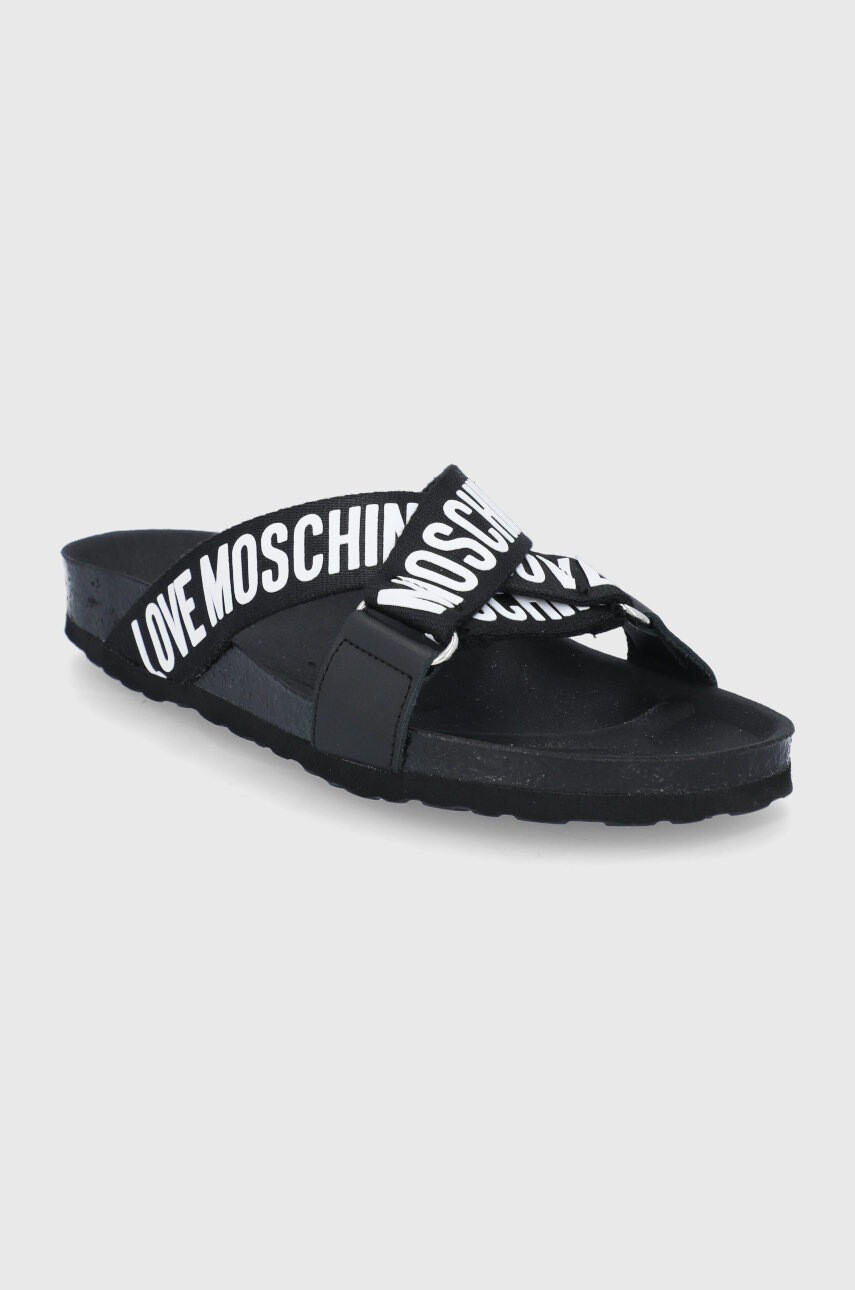 Love Moschino Чехли дамски в черно - Pepit.bg
