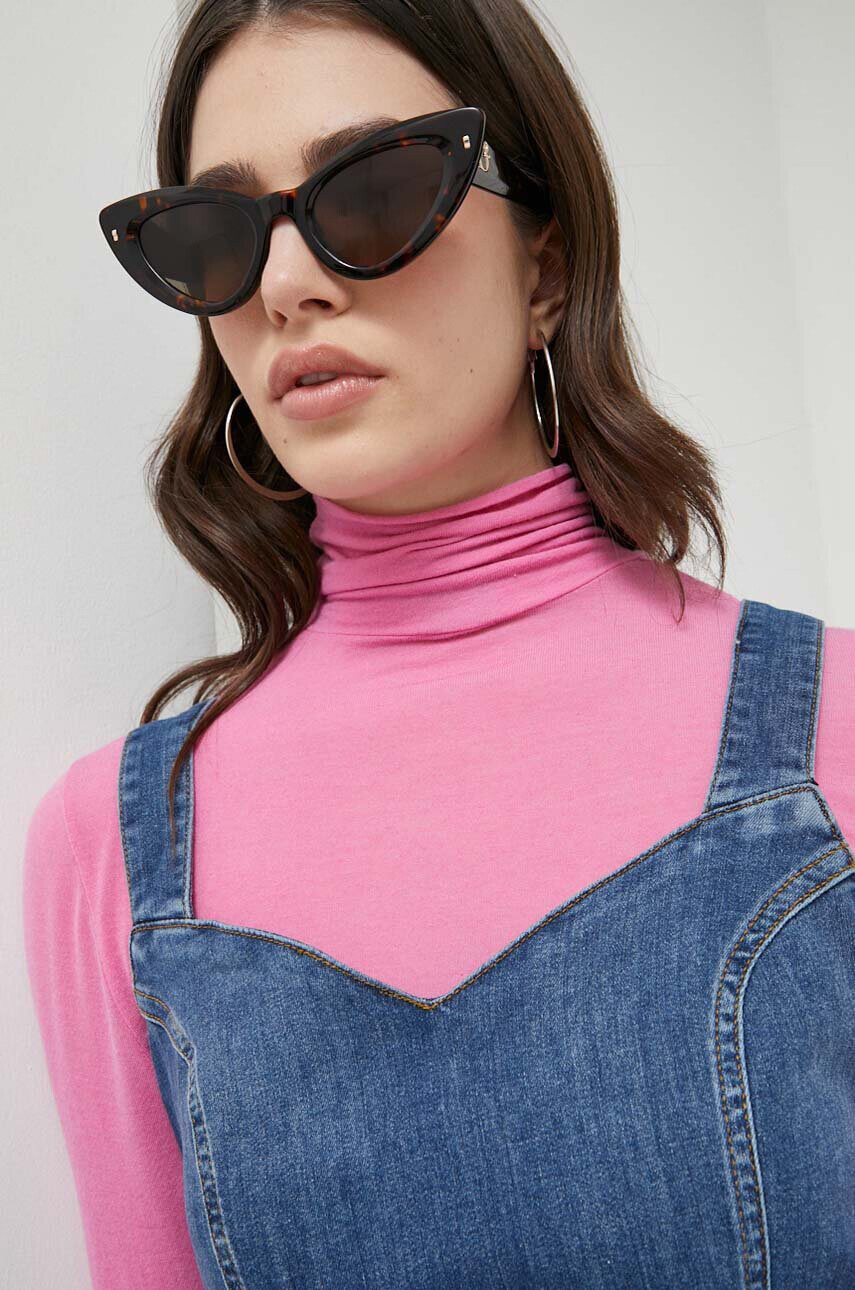 Love Moschino Дънкова рокля в синьо къс модел със стандартна кройка - Pepit.bg