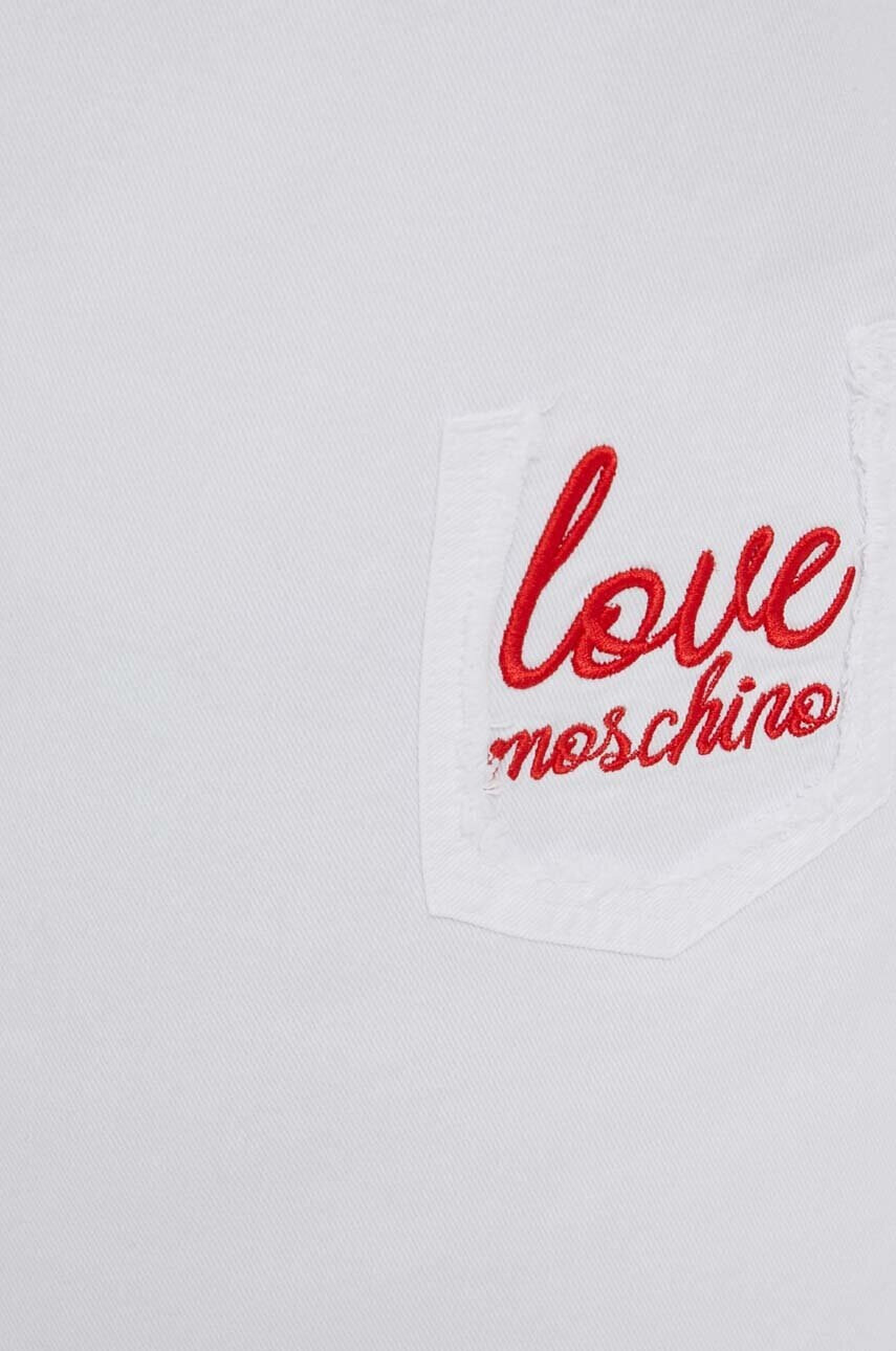 Love Moschino Дънкова рокля в бяло къс модел със стандартна кройка - Pepit.bg