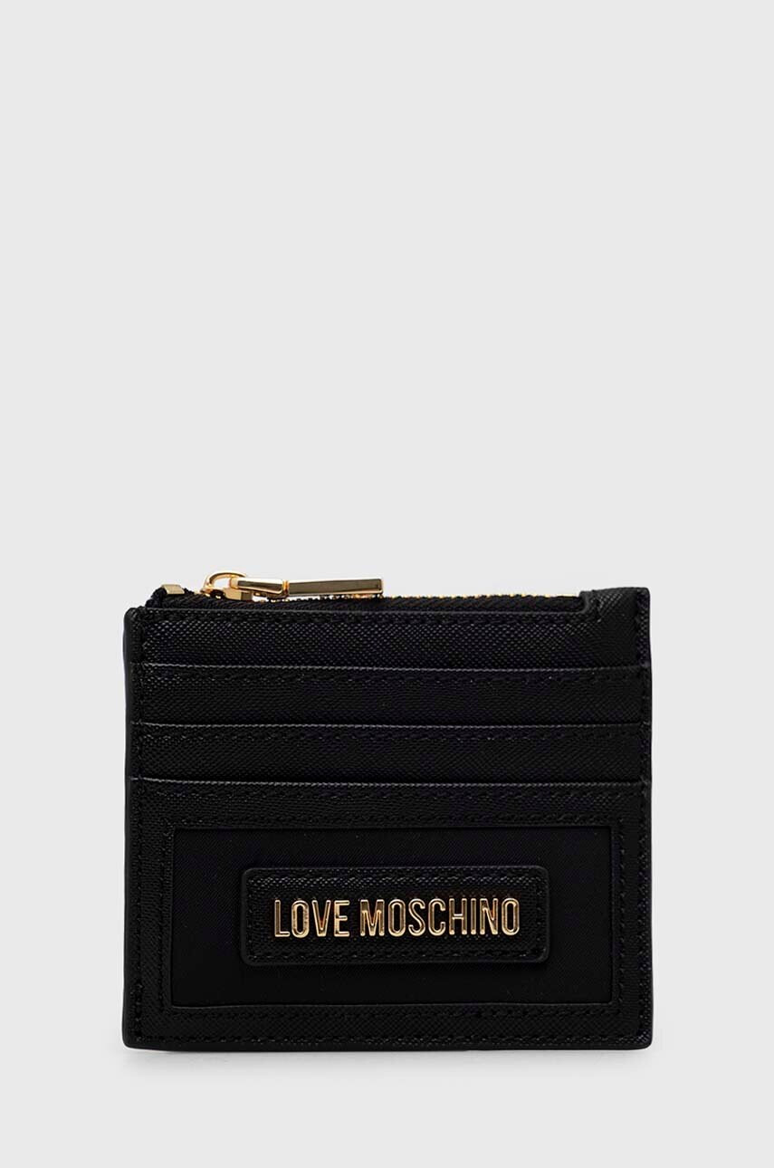Love Moschino Калъф за карти в черно - Pepit.bg