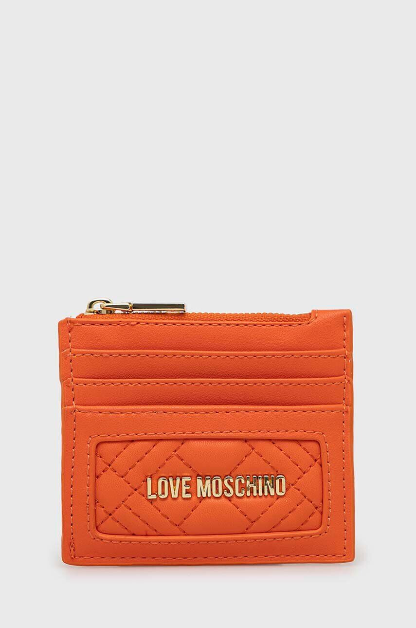 Love Moschino Калъф за карти в оранжево - Pepit.bg