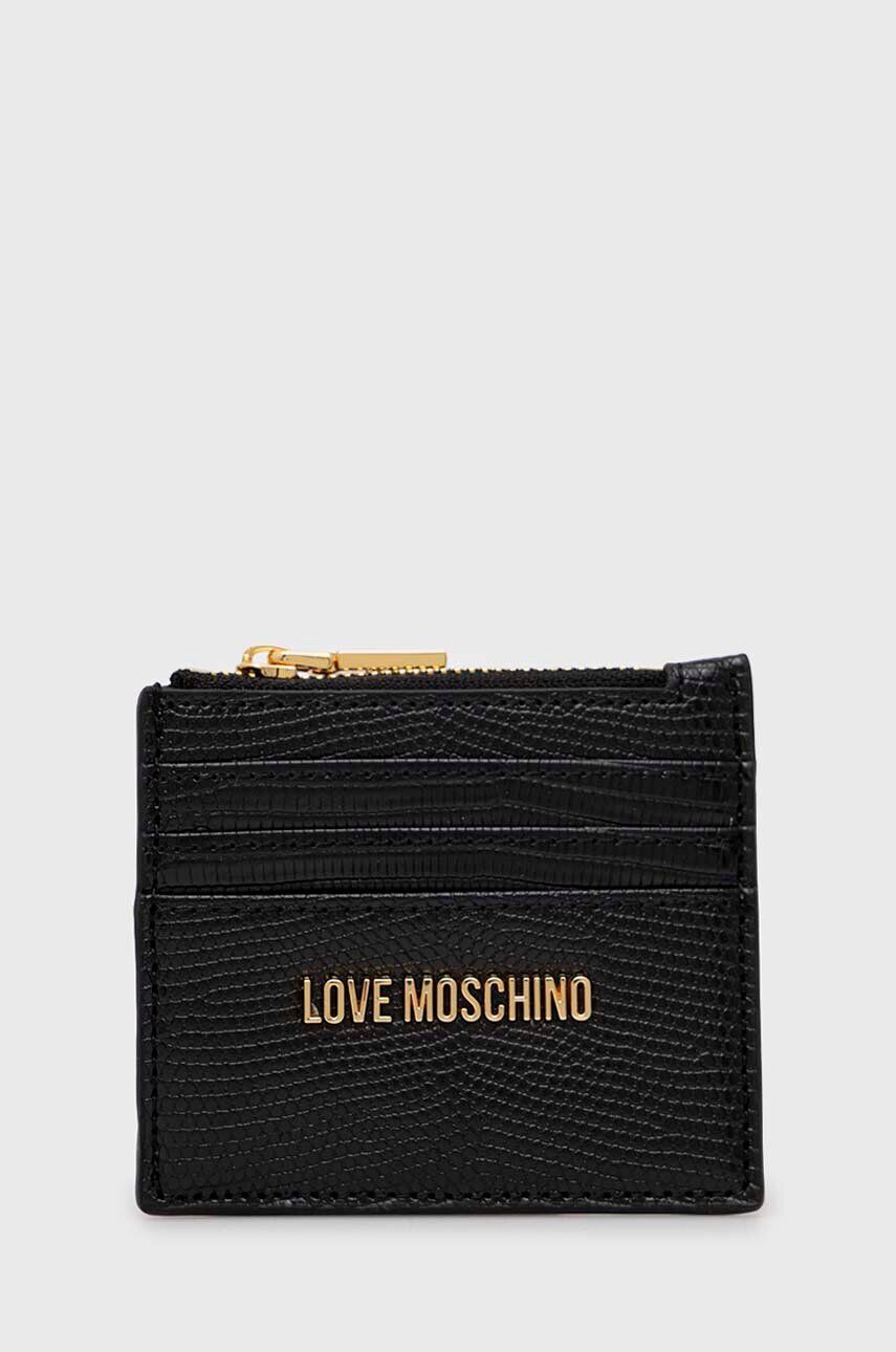 Love Moschino Калъф за карти в черно - Pepit.bg