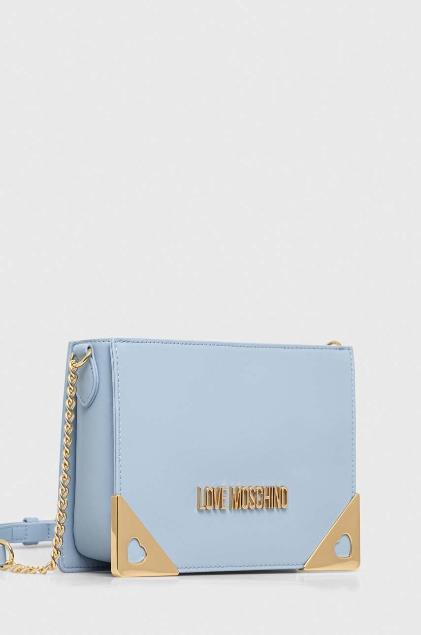 Love Moschino Кожена чанта в синьо - Pepit.bg