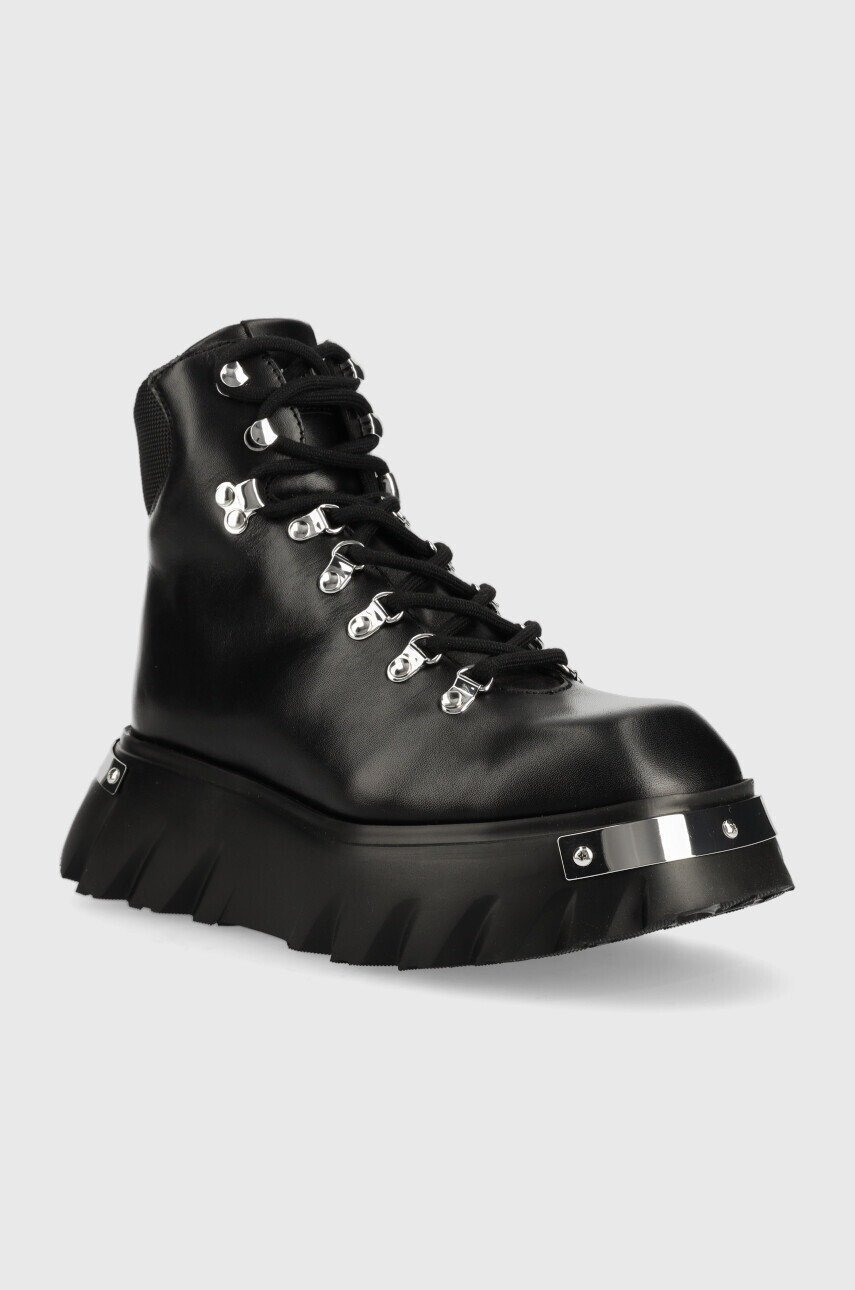 Love Moschino Кожени боти в черно с платформа - Pepit.bg