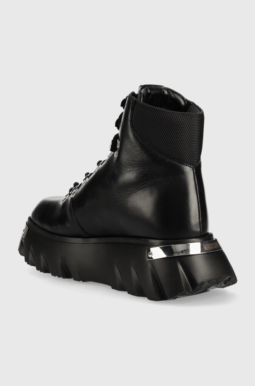 Love Moschino Кожени боти в черно с платформа - Pepit.bg