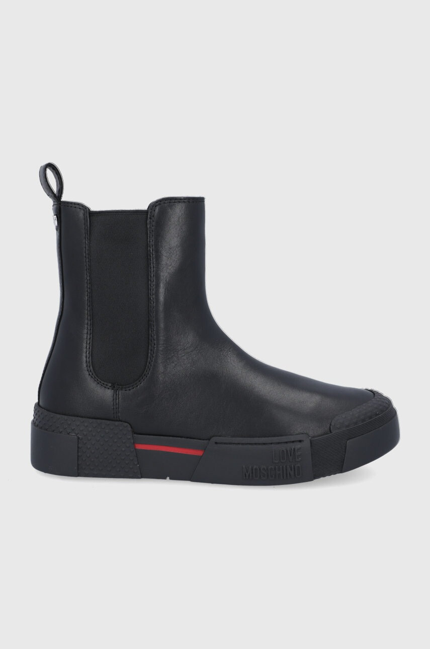 Love Moschino Кожени боти челси - Pepit.bg