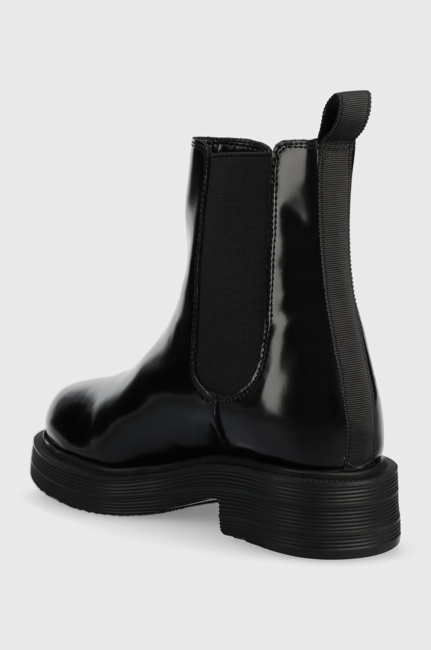Love Moschino Кожени боти челси в черно с платформа - Pepit.bg