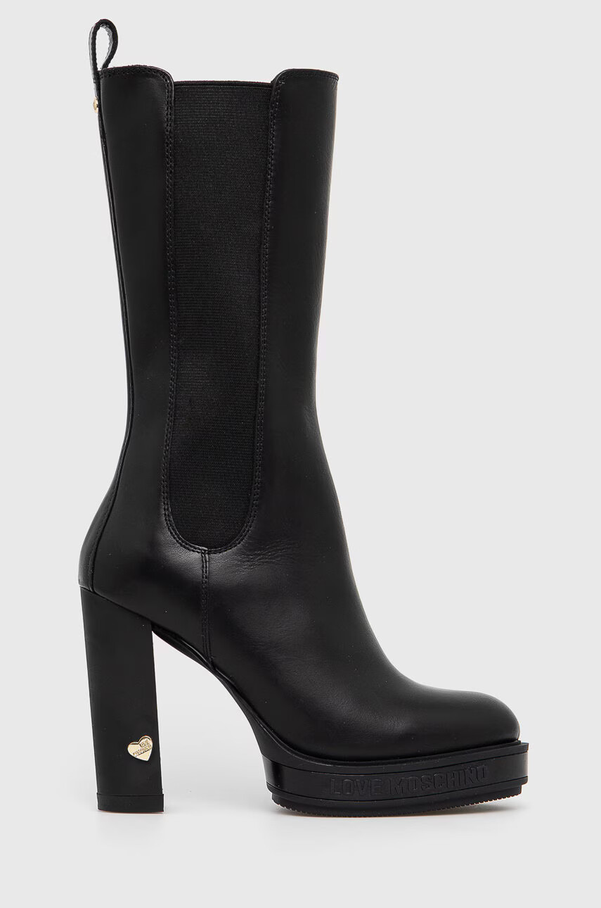 Love Moschino Кожени ботуши - Pepit.bg