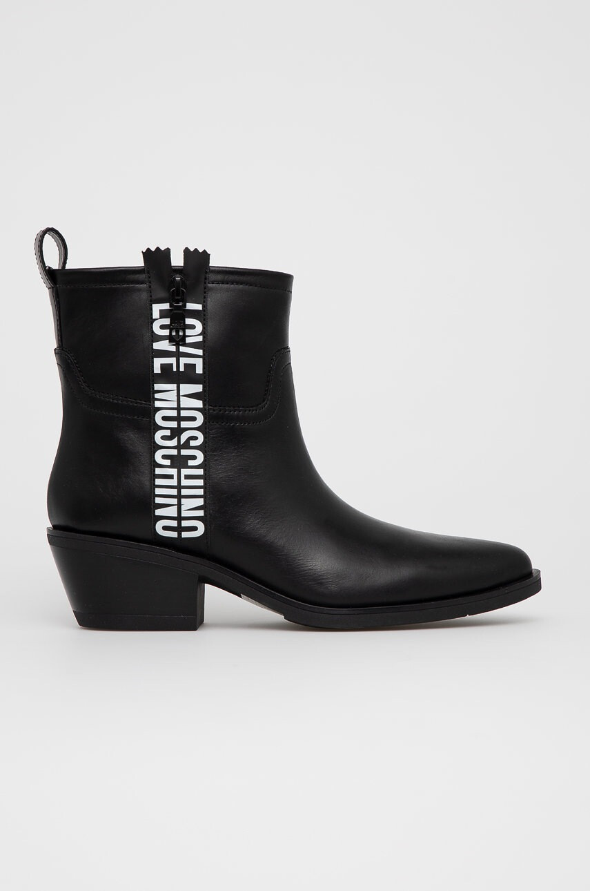 Love Moschino Кожени каубойски ботуши - Pepit.bg