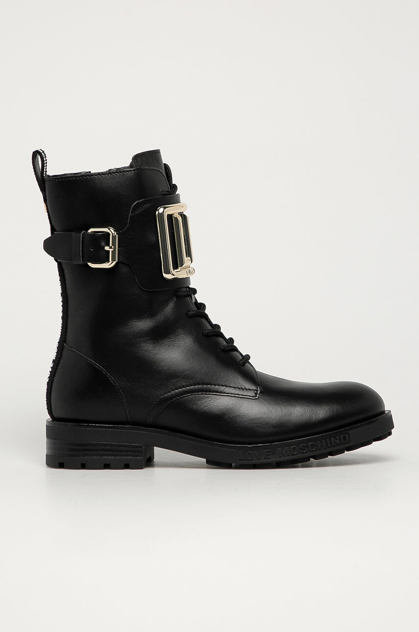 Love Moschino Кожени кубинки - Pepit.bg