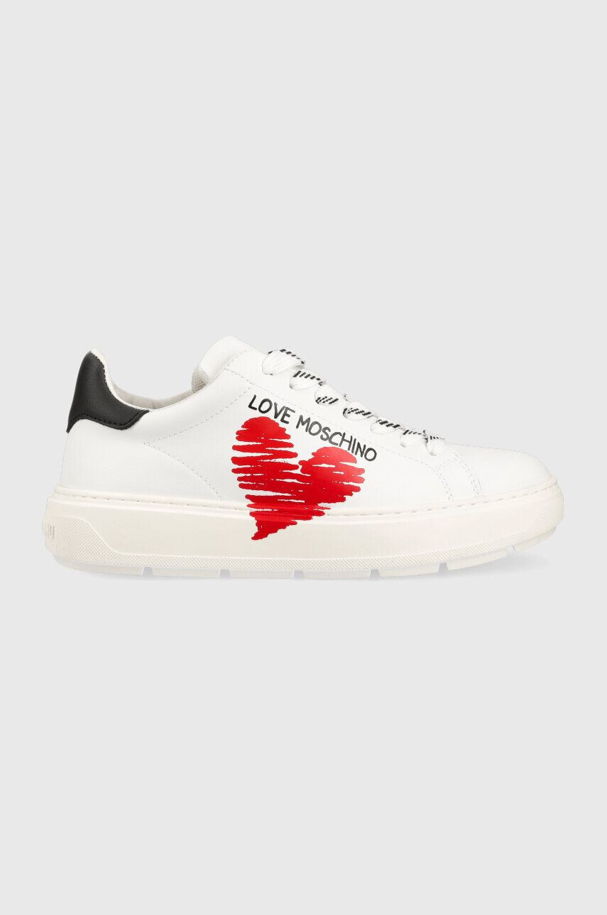 Love Moschino Кожени маратонки Sneakerd Bold 40 в бяло JA15394G1G - Pepit.bg