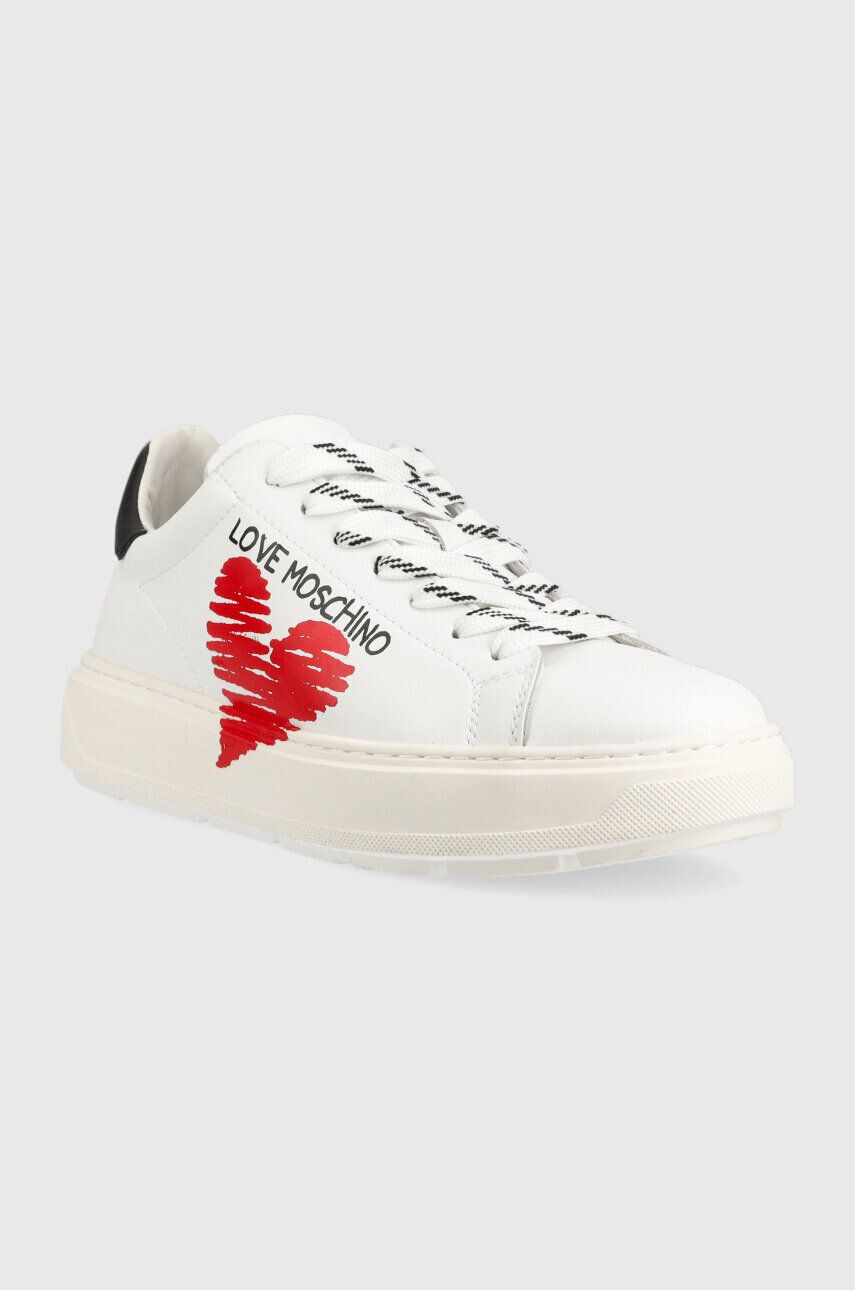 Love Moschino Кожени маратонки Sneakerd Bold 40 в бяло JA15394G1G - Pepit.bg