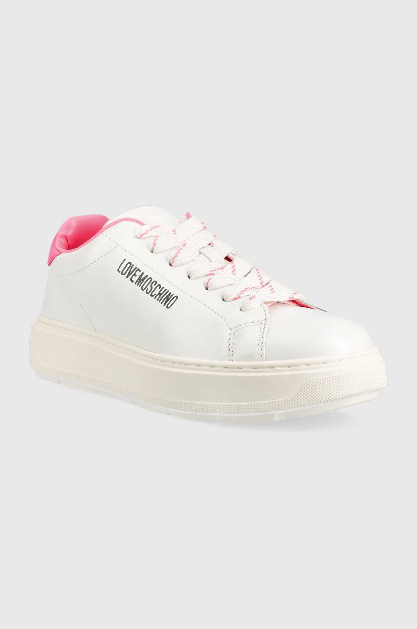 Love Moschino Кожени маратонки Sneakerd Bold 40 в бяло JA15374G1G - Pepit.bg