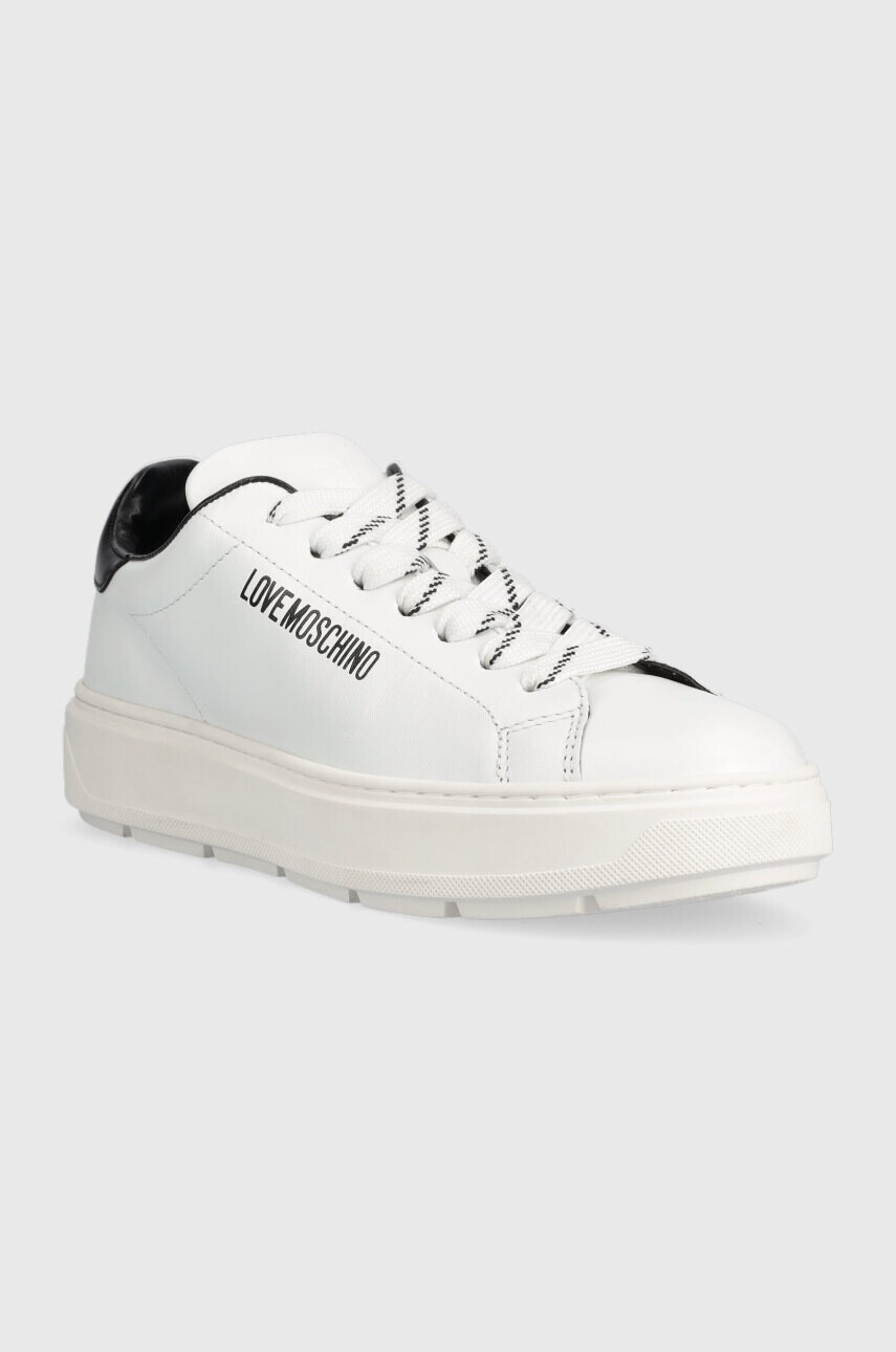 Love Moschino Кожени маратонки Sneakerd Bold 40 в бяло JA15374G1G - Pepit.bg