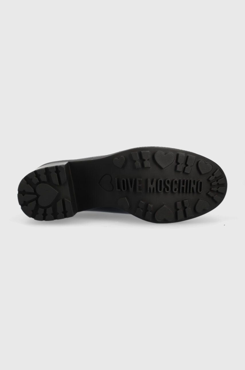 Love Moschino Кожени обувки с дебел ток - Pepit.bg