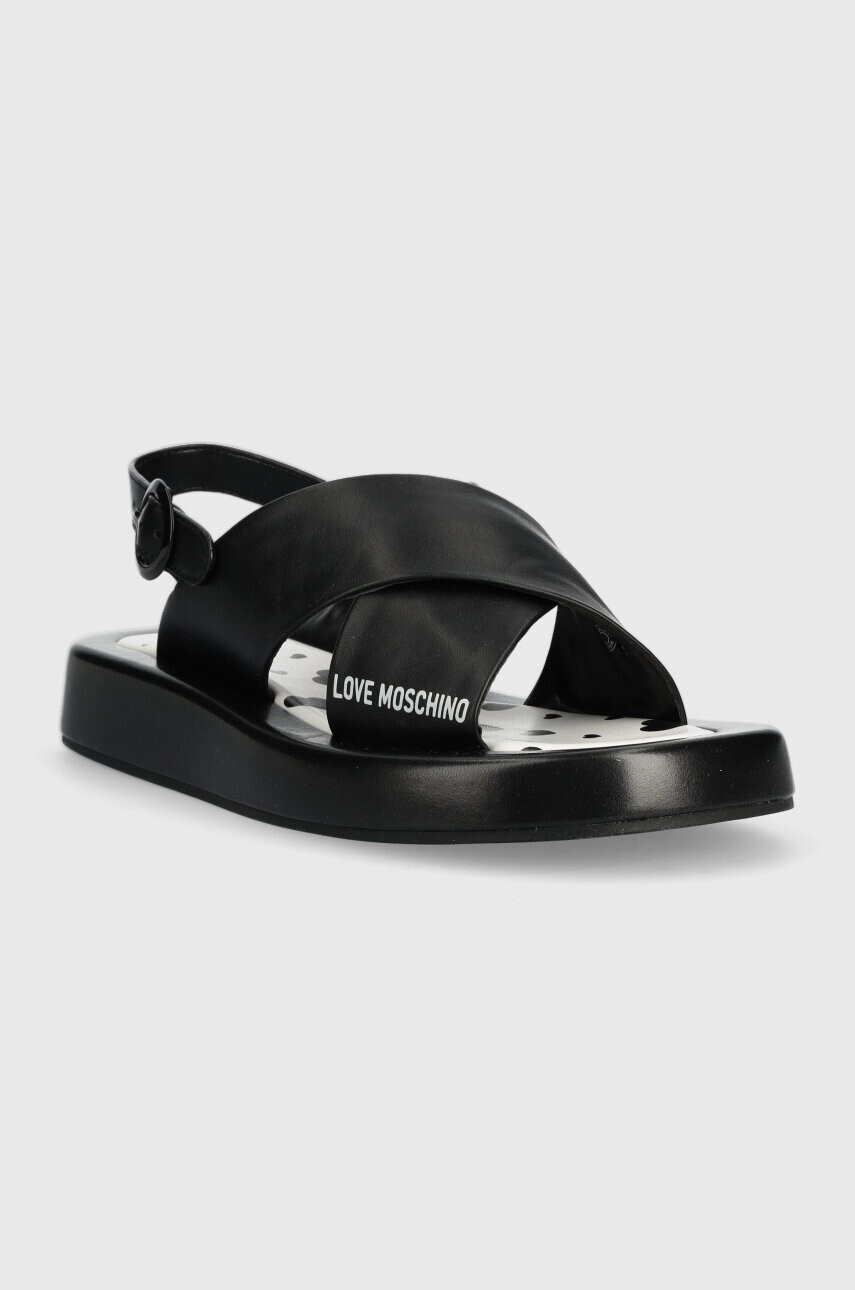 Love Moschino Кожени сандали в черно JA16263G0GIE100A - Pepit.bg