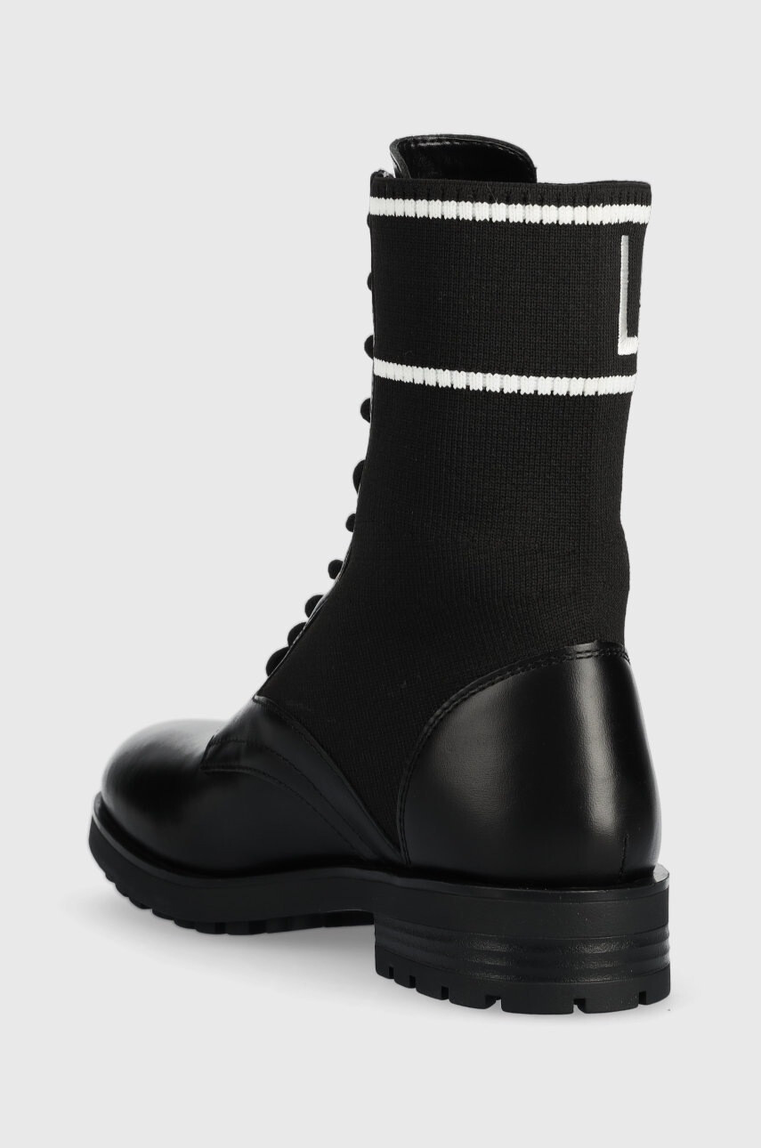 Love Moschino Кубинки в черно с равна подметка - Pepit.bg