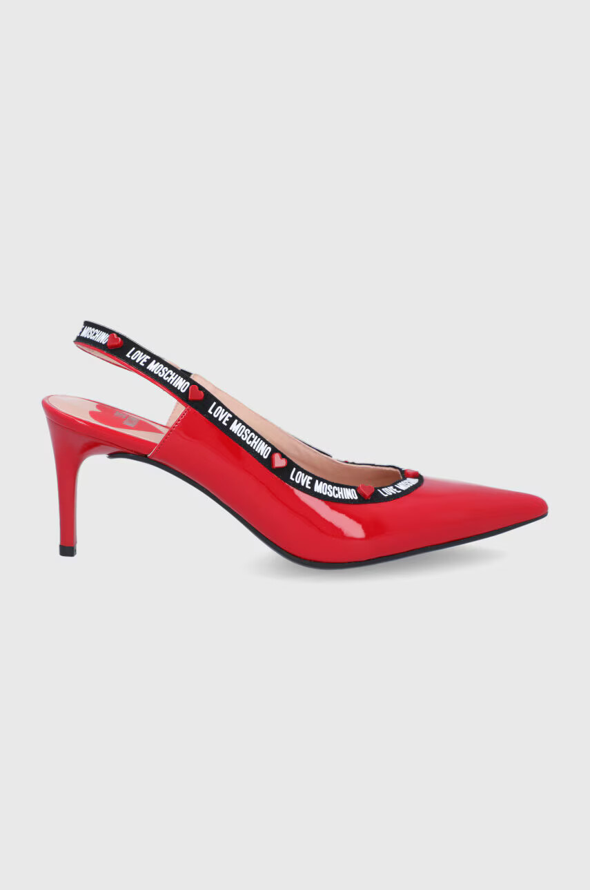 Love Moschino Обувки с висок ток в червено - Pepit.bg