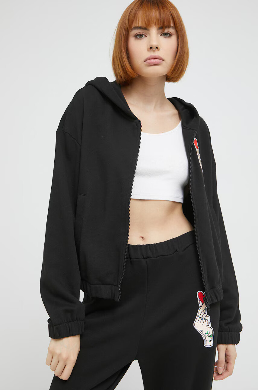 Love Moschino Памучен анцуг дамски в черно - Pepit.bg