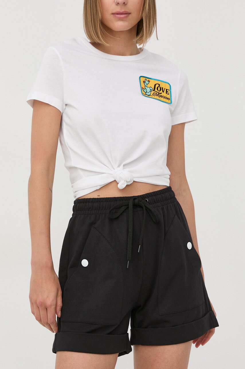 Love Moschino Памучен къс панталон - Pepit.bg