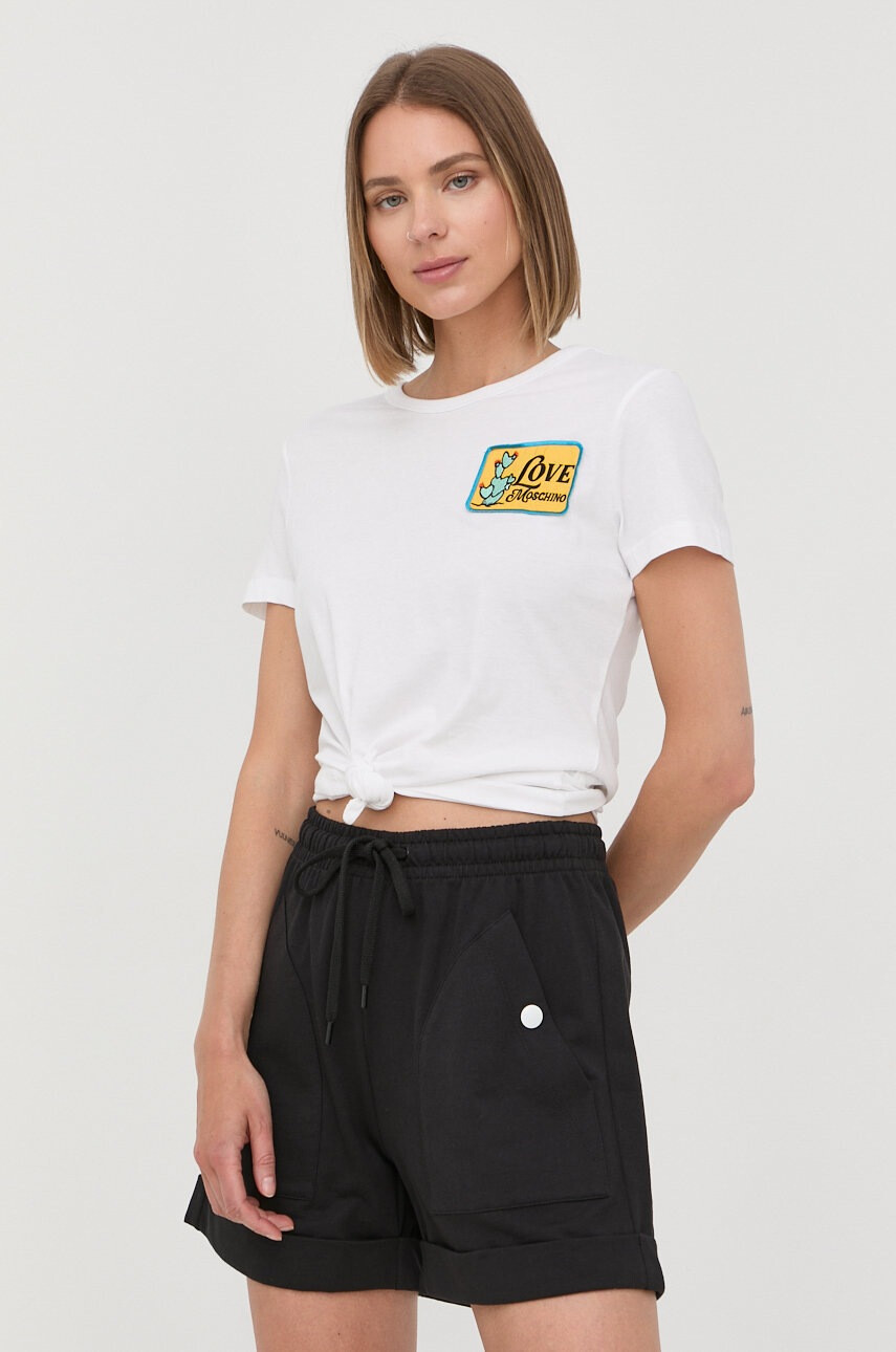 Love Moschino Памучен къс панталон - Pepit.bg