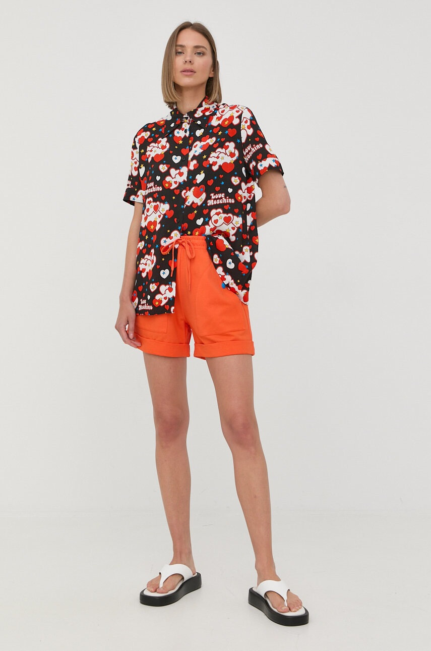 Love Moschino Памучен къс панталон - Pepit.bg