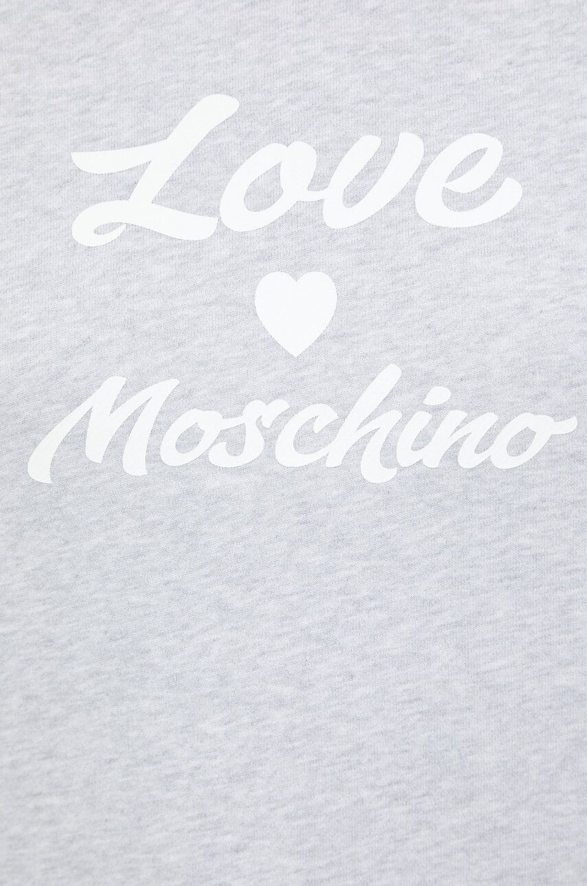 Love Moschino Памучен суичър в сиво меланж на - Pepit.bg