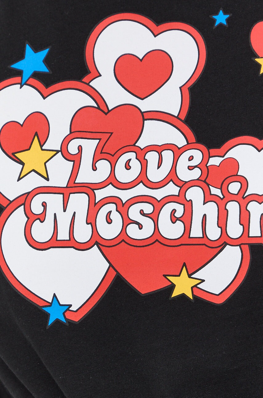 Love Moschino Памучен топ в черно - Pepit.bg