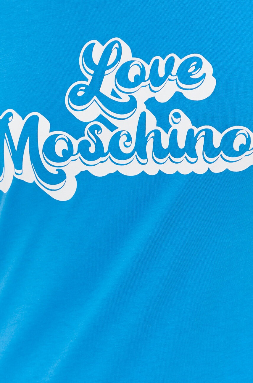 Love Moschino Памучна рокля къс модел със стандартна кройка - Pepit.bg