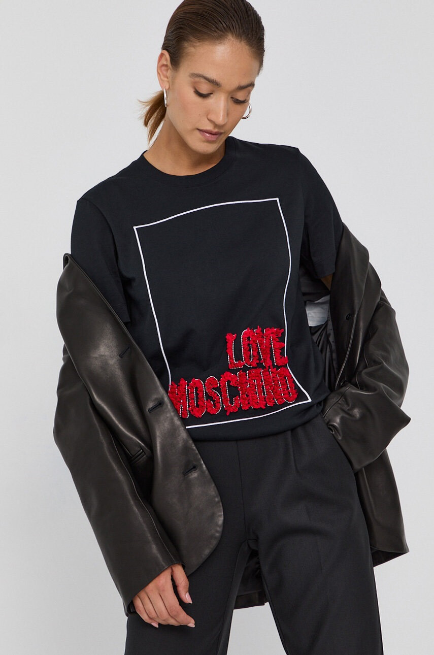Love Moschino Памучна тениска - Pepit.bg