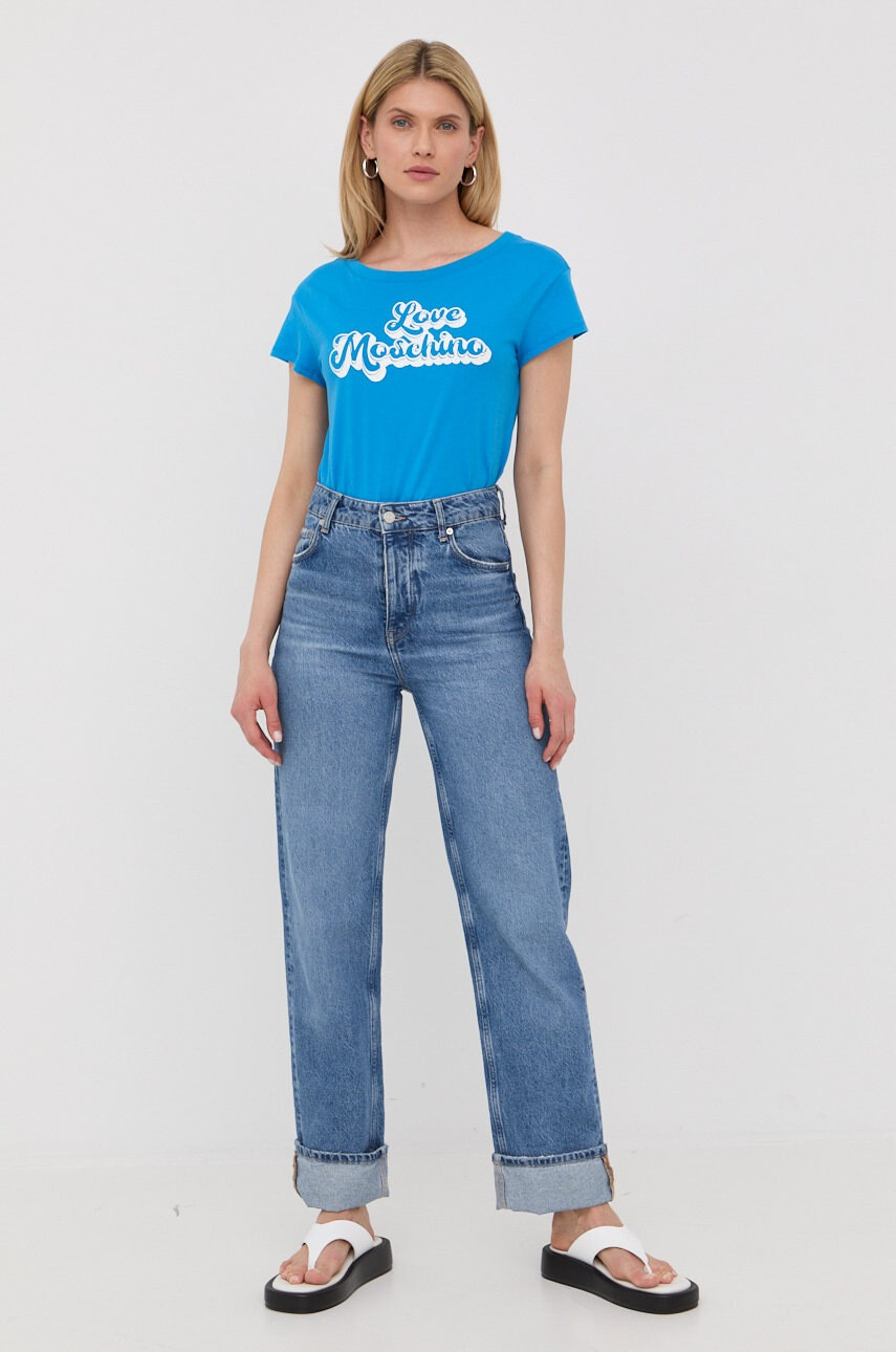 Love Moschino Памучна тениска - Pepit.bg