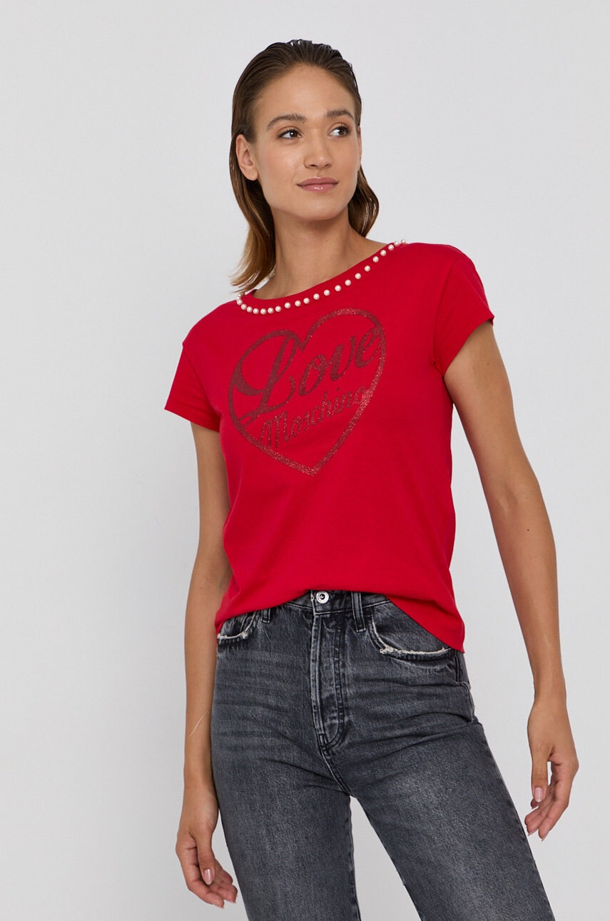 Love Moschino Памучна тениска - Pepit.bg