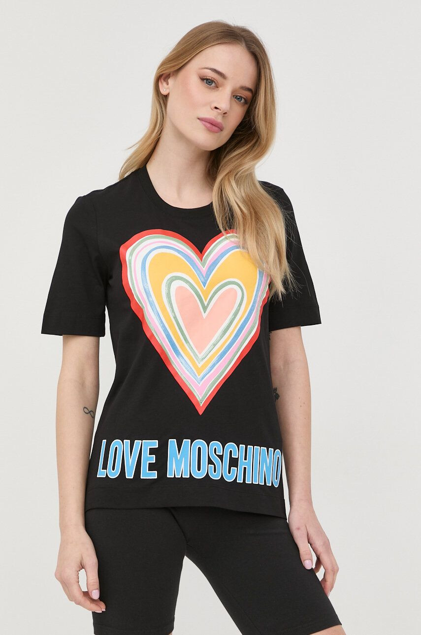 Love Moschino Памучна тениска - Pepit.bg