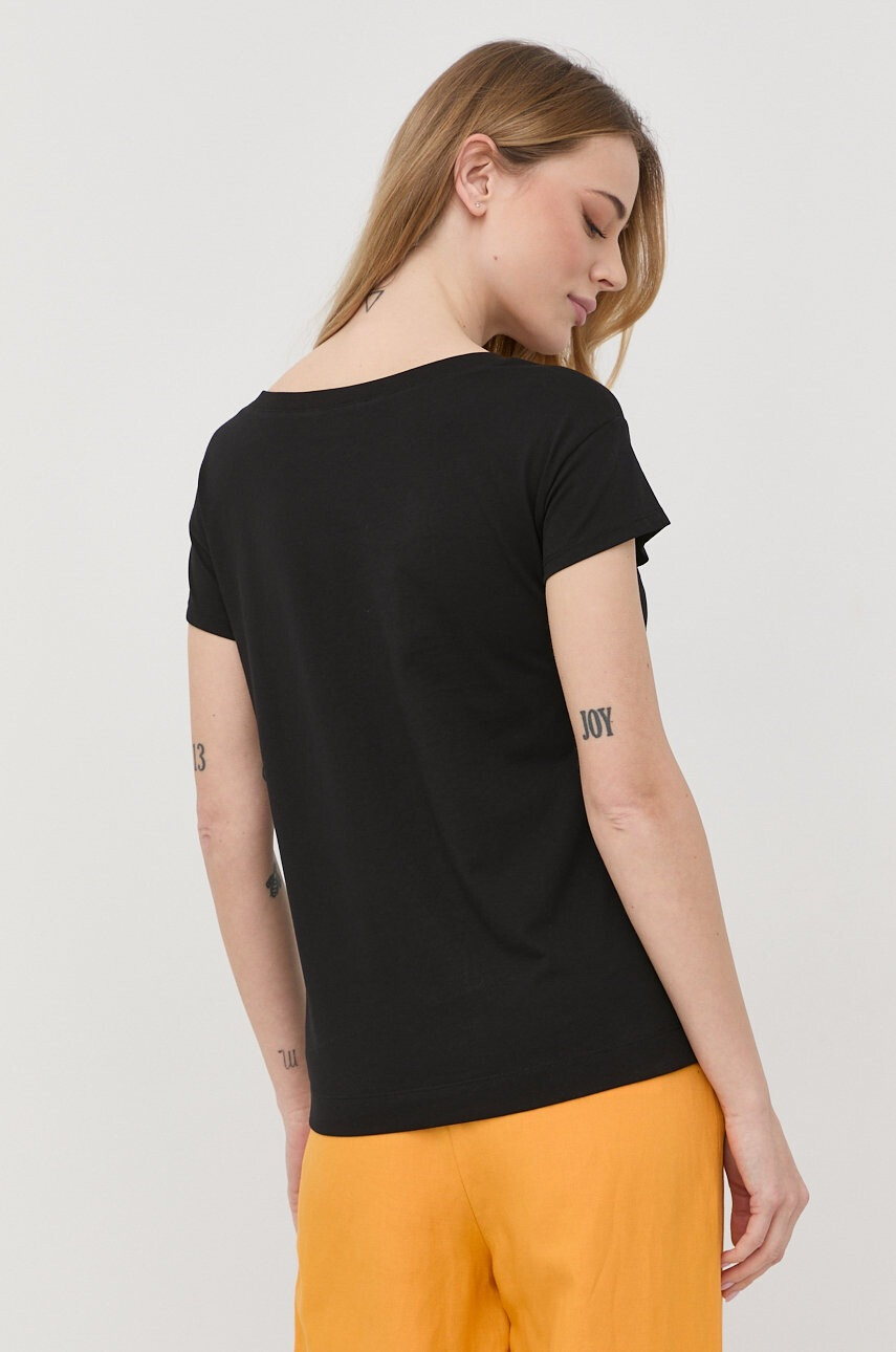 Love Moschino Памучна тениска в черно - Pepit.bg