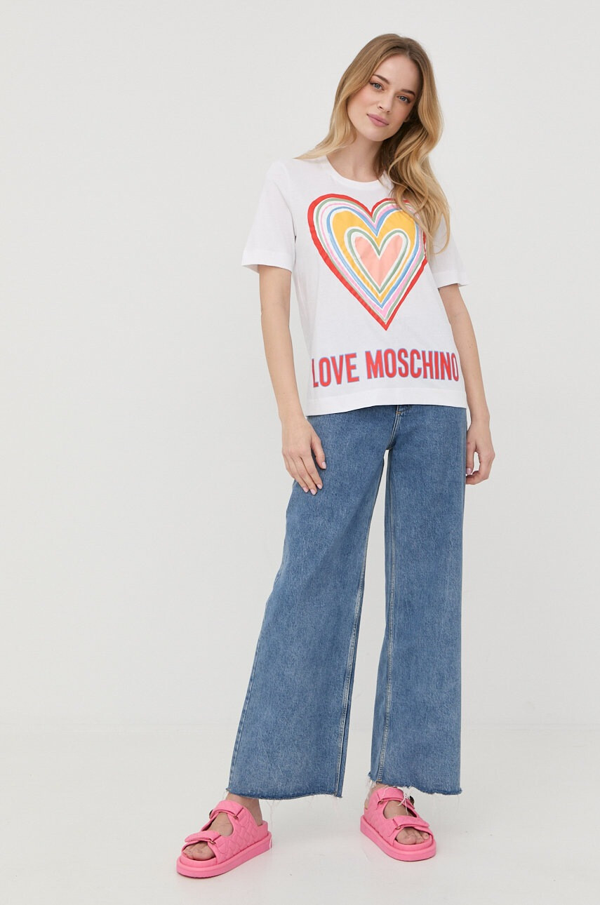 Love Moschino Памучна тениска - Pepit.bg