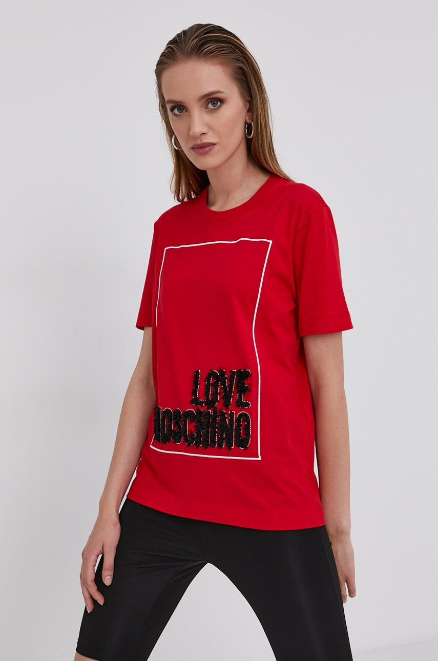 Love Moschino Памучна тениска - Pepit.bg