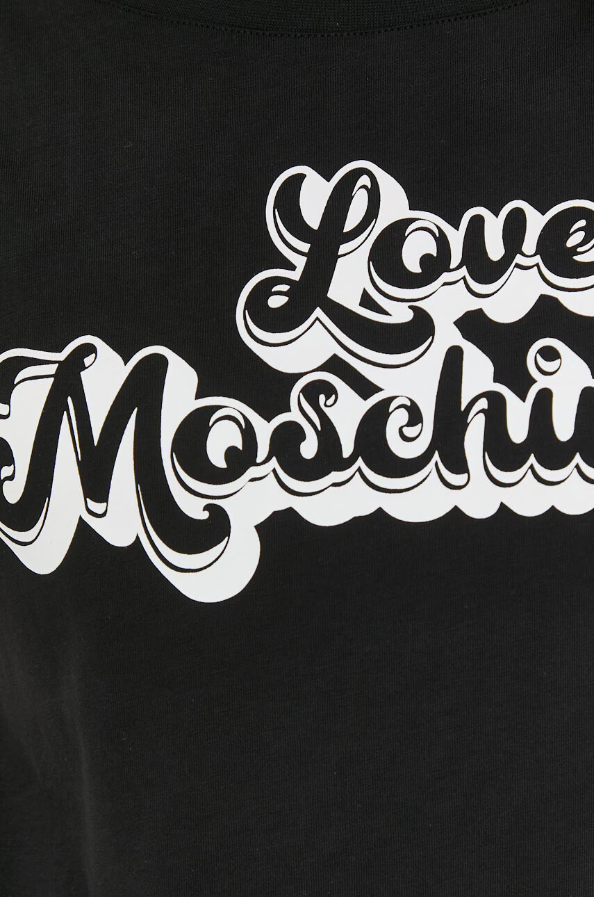 Love Moschino Памучна тениска в черно - Pepit.bg