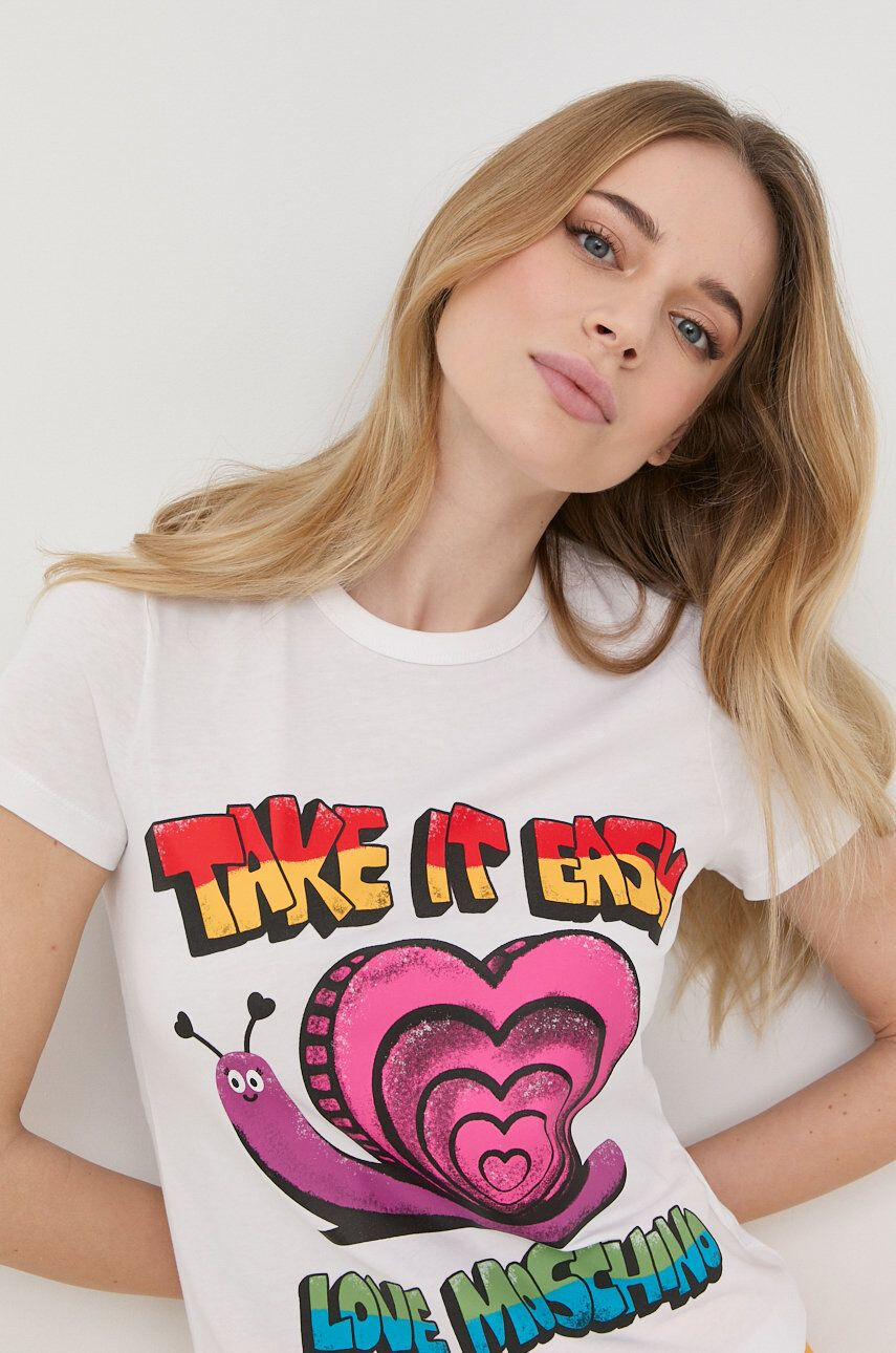 Love Moschino Памучна тениска - Pepit.bg