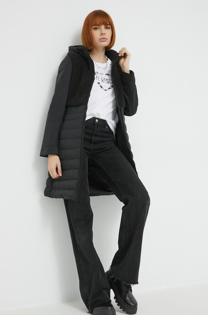 Love Moschino Памучна тениска в бяло - Pepit.bg