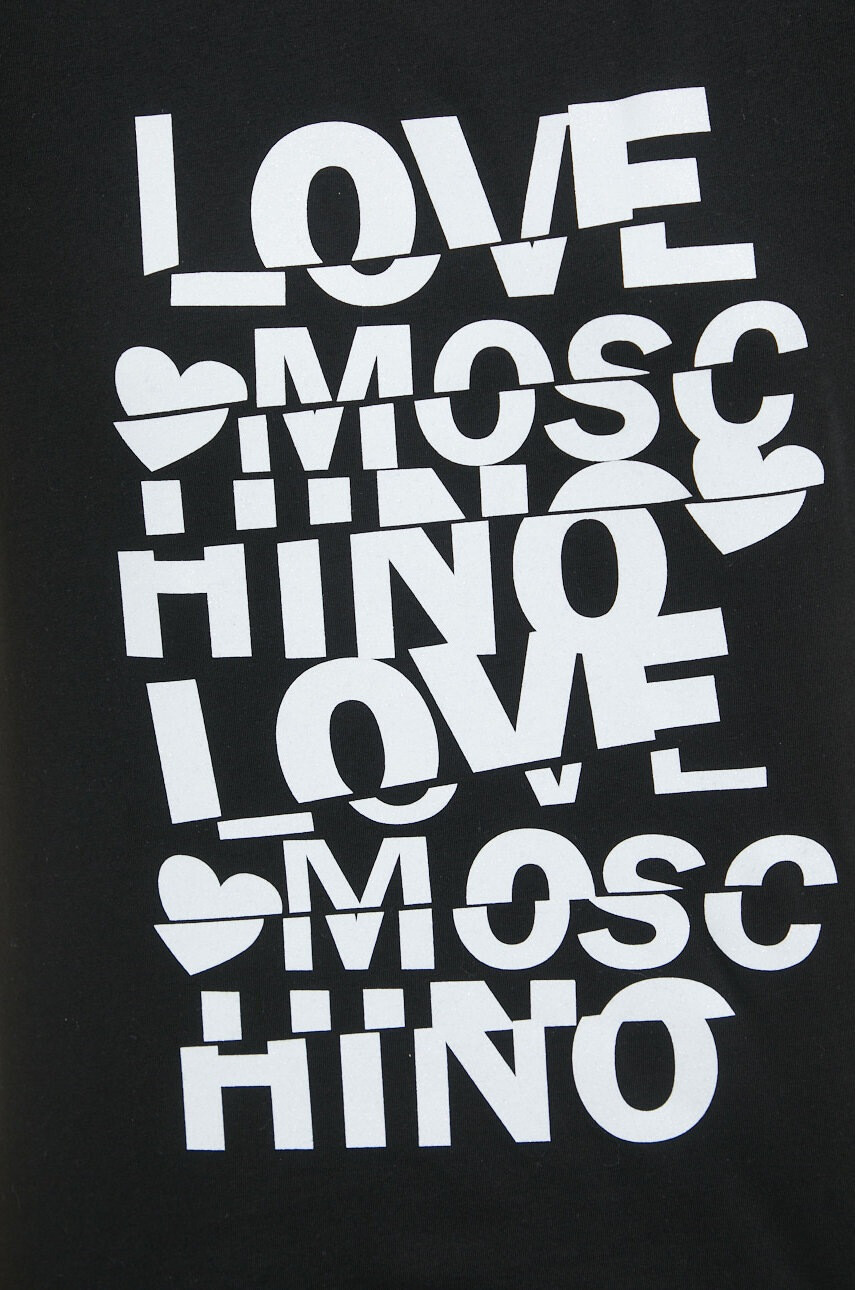 Love Moschino Памучна тениска в черно - Pepit.bg
