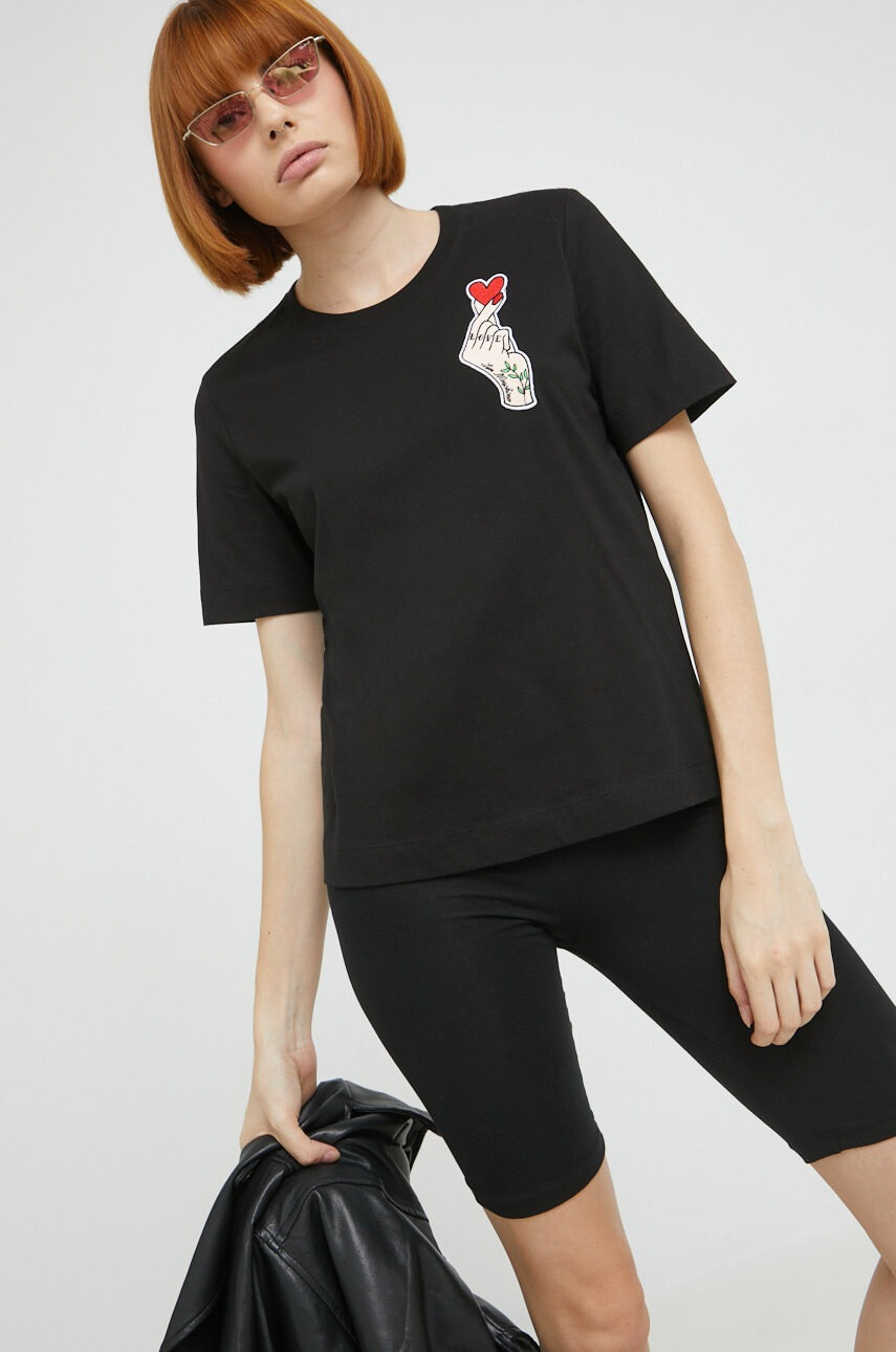 Love Moschino Памучна тениска - Pepit.bg
