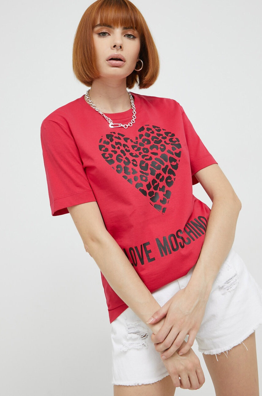Love Moschino Памучна тениска - Pepit.bg
