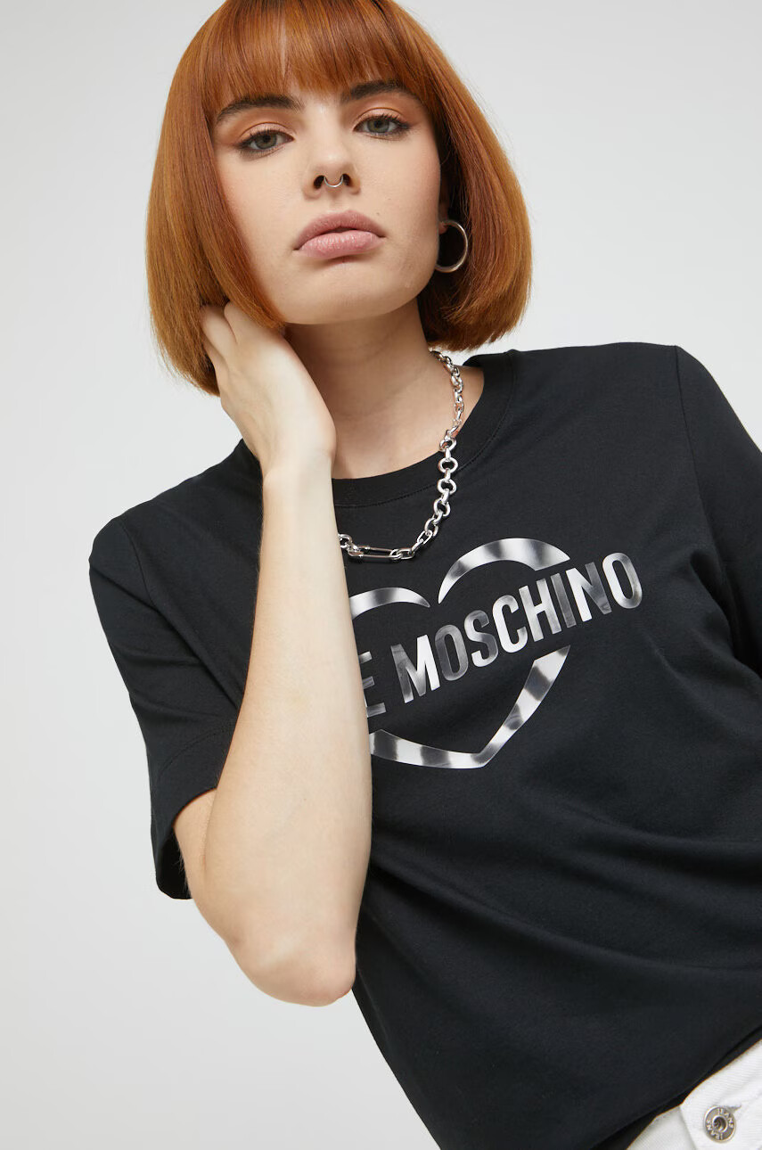 Love Moschino Памучна тениска - Pepit.bg