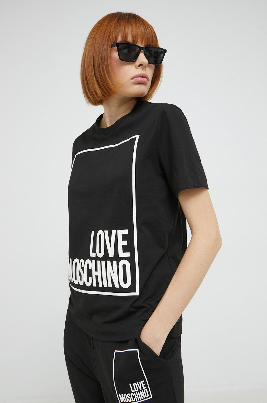 Love Moschino Памучна тениска - Pepit.bg